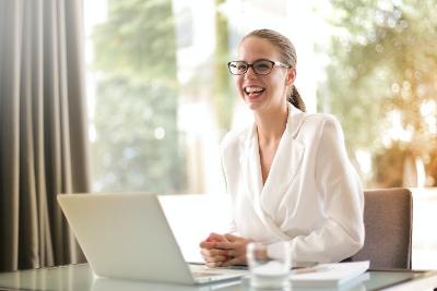 Businesswoman on laptop