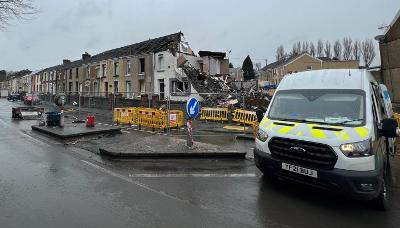 Scene of gas explosion in Morriston