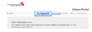 Fy Nghyfrif Citizen Portal.