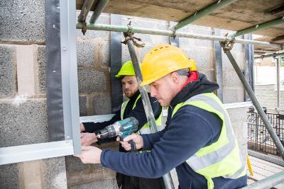 Drilling into a wall