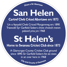 St Helen's Cricket Ground blue plaque