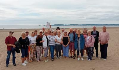 Ageing Well group on Swansea Beach