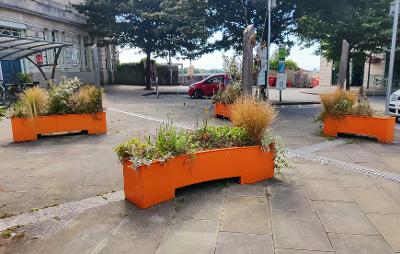 Planters at Swansea Train Station