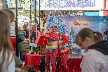 Swansea Market Christmas - indoor snow fun.