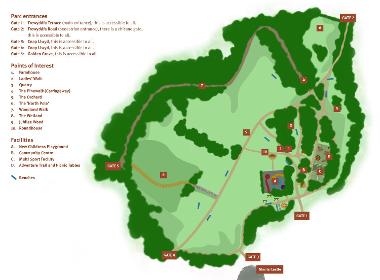 Parc Llewelyn heritage trail map.