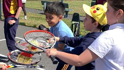 Tennis in a Swansea park