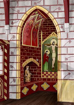 Oystermouth Castle Panels Chapel Alcove