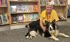 Librarian Carole Billingham with her dog Stella